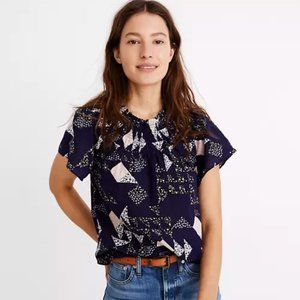 Madewell Mockneck Top in Patchwork Quilt